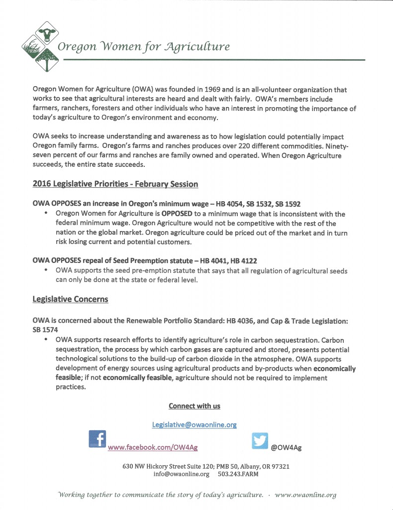 2016 Legislative Priorities for February Session